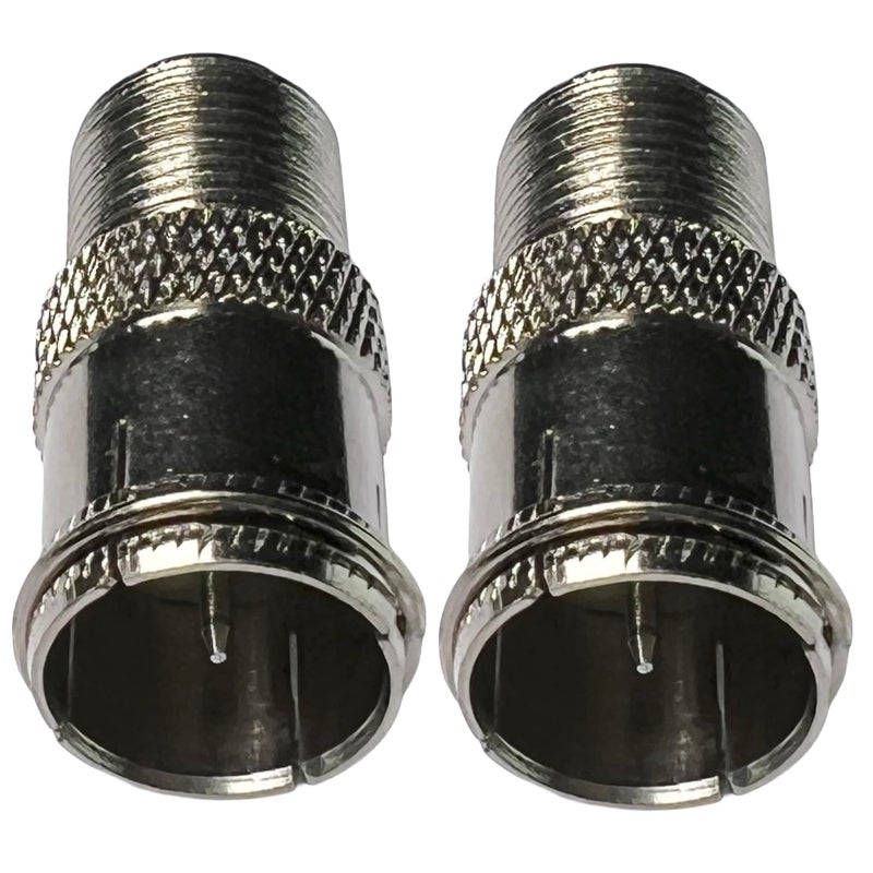 CESS F-Jack to F-Quick Push On Plug - F Type Male to F Type Female TV Adapter (2 Pack) - Image 2